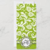 Apple Green Damask Wedding Uitnodiging (Voorkant)