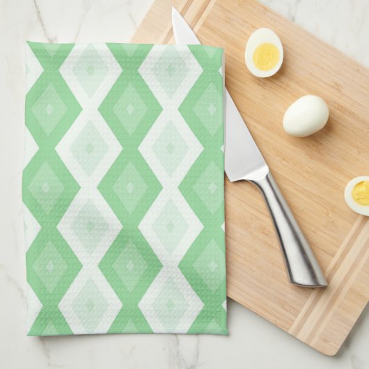Apple green diamond pattern theedoek (Quarter Fold)