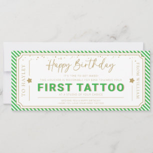 Apple Green Eerste Tatoeage Verjaardagscadeau Bon Kaart