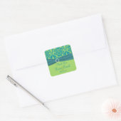 Apple Green en Turquoise bruiloft gunst Sticker (Envelop)