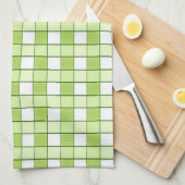 Apple Green en White Checks Kitchen Towel Theedoek (Quarter Fold)