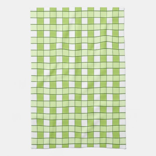 Apple Green en White Checks Kitchen Towel Theedoek (Verticaal)