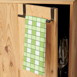 Apple Green en White Checks Kitchen Towel Theedoek