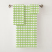 Apple Green en White Gingham controleren Bad Handdoek (Insitu)