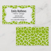 Apple Green Giraffe Animal Print Visitekaartje (Voorkant / Achterkant)