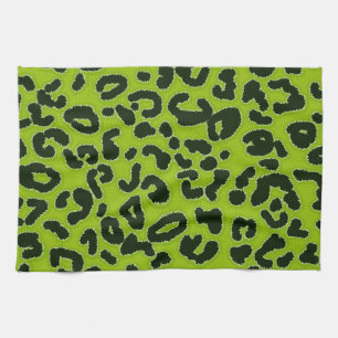 Apple Green Leopard Animal Print Theedoek