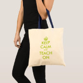 Apple green leraar canvas tas | KeepCalm en les (Voorkant (product))
