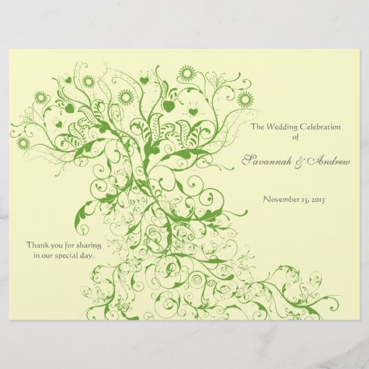 Apple Green Love Bird Swirls Program (Voorkant)