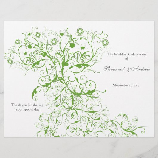 Apple Green Love Bird Swirls Program (Voorkant)