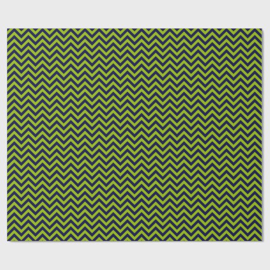Apple Green, Navy Blu Large Chevron ZigZag Pattern Cadeaupapier (Vlak)