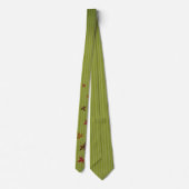 Apple Green Stripes Autumn Leaves Wedding Stropdas (Achterkant)