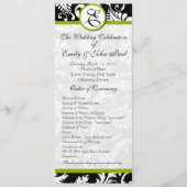 Apple Green Trim Damask Swirls Wedding Programme Programma (Voorkant)