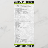 Apple Green Trim Damask Swirls Wedding Programme Programma (Achterkant)