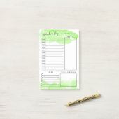 Apple Green Waterverf Daily Planner Post-it® Notes (Op bureau)