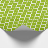 Apple Green White Moroccan Quatrefoil Pattern #4 Cadeaupapier (Hoek)