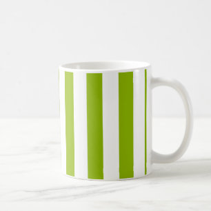 Apple Green White XL Stripes Pattern Koffiemok