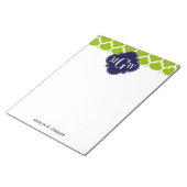 Apple Green Wt Moroccan #5 Navy 3 Initiaal Monogra Notitieblok (Schuin)