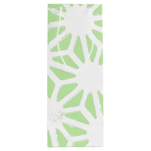 Apple groen geometrisch patroon wijn cadeautas (Achterkant)