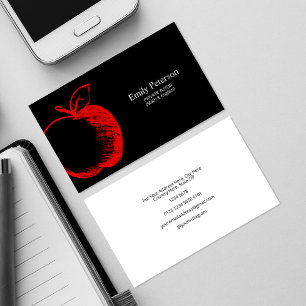 Apple Hand getrokken Zwart Visitekaartje