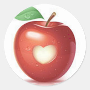 Apple hart ronde sticker