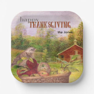 Apple Harvest Happy Thanksgiving Papieren Bordje