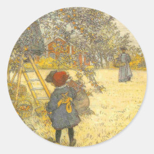Apple Harvest  Scandinavisch door Carl Larsson Ronde Sticker