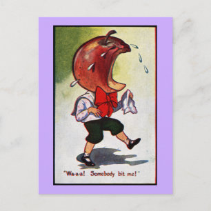 Apple-Headed Boy Bitten Briefkaart