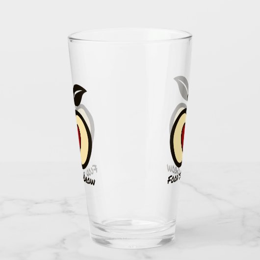 Apple & Heart Red & Black Food to Groei Logo Glas (Links)