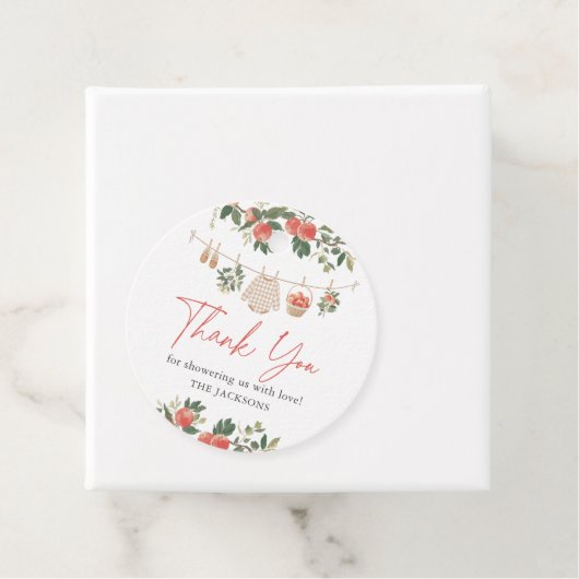 Apple Herfst Baby shower Bedankjes Labels (In situ)