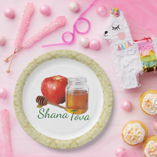 Apple Honey Brocade Rosh Hashanah Paper Bord (Feest)