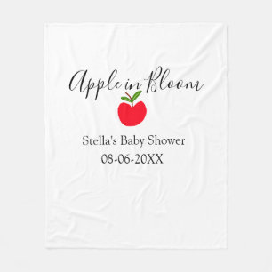 Apple in bloei baby shower rode appel naam datum fleece deken