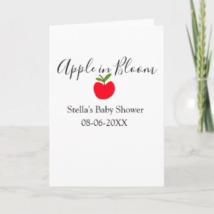 Apple in bloei baby shower rode appel naam datum kaart