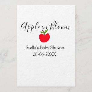 Apple in bloei baby shower rode appel naam datum kaart