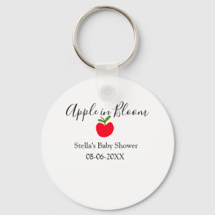 Apple in bloei baby shower rode appel naam datum sleutelhanger