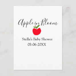 Apple in bloom baby shower red apple name date  briefkaart