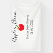 Apple in bloom baby shower red apple name date  spandoek (Verticaal)