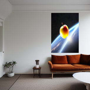 Apple in de ruimte   AI Art Poster