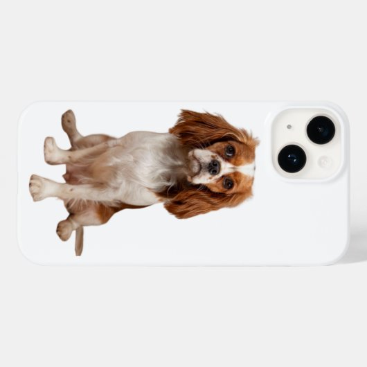 Apple iPhone 14 coque avec King Charles Cavalier (Verso (horizontal))