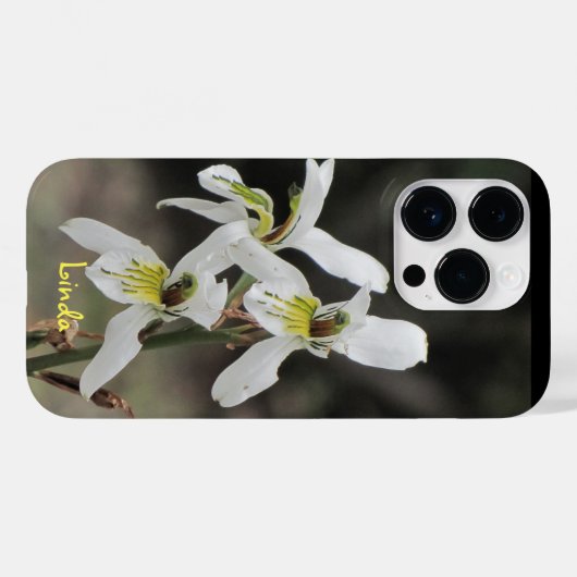 Apple iPhone 14 PRO Hoesje Witte Orchidee (Achterkant (horizontaal))