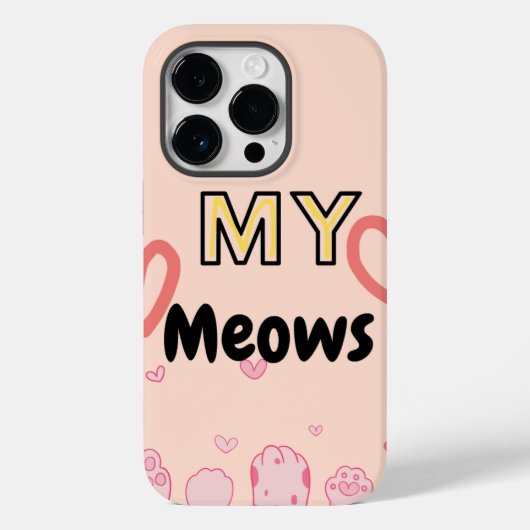 Apple iphone 14pro coque pattes kitty (Verso)