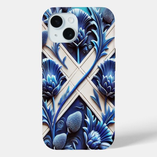 Apple iPhone 15 Case-Mate with Scottish Thistles Case (Achterkant)