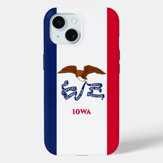 Apple iPhone 15 Hoesje-Mate met Iowa-vlag Case-Mate iPhone Case (Achterkant)