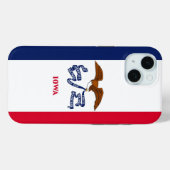 Apple iPhone 15 Hoesje-Mate met Iowa-vlag Case-Mate iPhone Case (Achterkant (horizontaal))