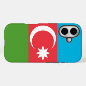 Apple iPhone 16 Case-Mate met de vlag van Azerbeid Case (Achterkant (horizontaal))