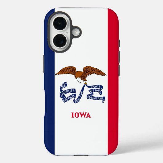 Apple iPhone 16 Hoesje-Mate met Iowa-vlag Case-Mate iPhone Case (Achterkant)
