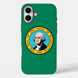 Apple iPhone 16 Plus Hoesje, Vlag van de staat Was Hoesje