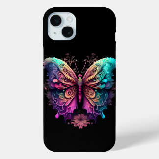 Apple iPhone vlinder regenboog ruimte telefoonhoes iPhone 15 Mini Hoesje