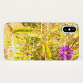 Apple iphone X COQUE PURPLE FLOWER DESIGN (Dos (Horizontal))