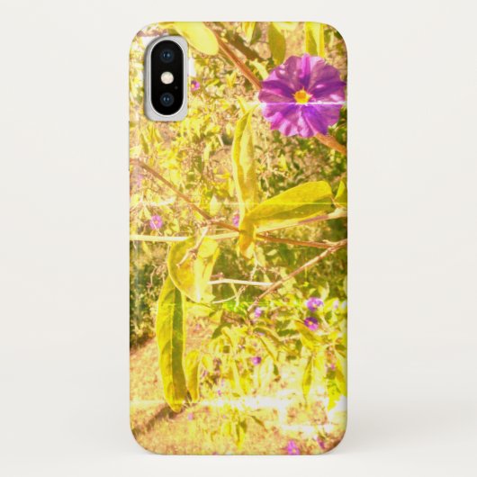 Apple iphone X COQUE PURPLE FLOWER DESIGN (Dos)