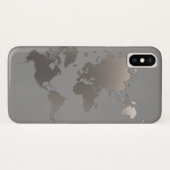 Apple iPhone X Coque World Map Voyage d'affaires g (Dos (Horizontal))